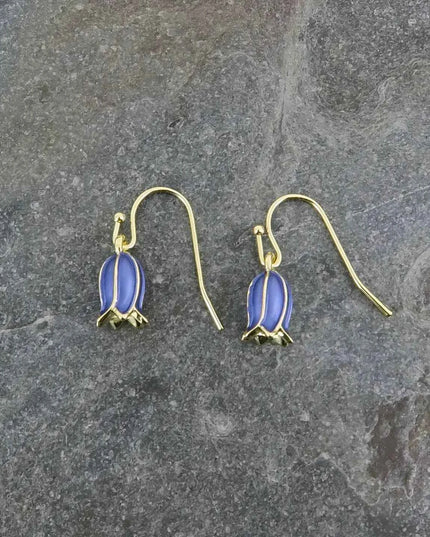 Bluebell Flower Single Drop Hook Earring Silver OR Gold plated