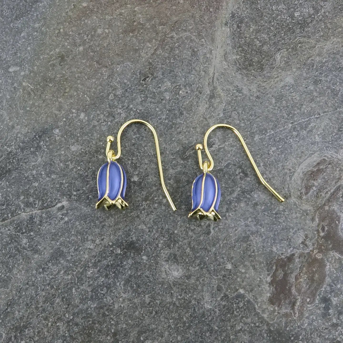 Bluebell Flower Single Drop Hook Earring Silver OR Gold plated