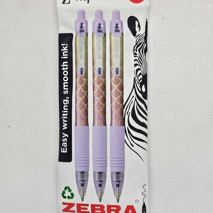 Zebra Z Grip Ballpoint Pens - 3 pen set Black Ink Comfort