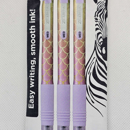 Zebra Z Grip Ballpoint Pens - 3 pen set Black Ink Comfort