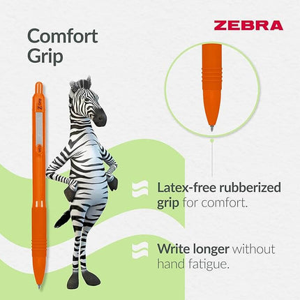 Zebra Z Grip Ballpoint Pens - 7 pen set Black Ink Comfort Grip Pens