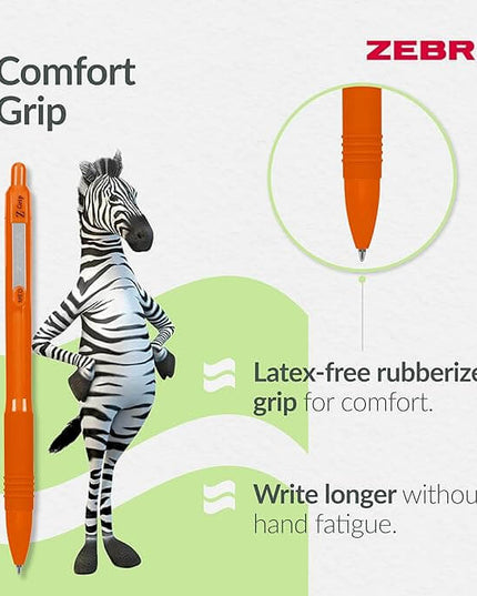 Zebra Z Grip Ballpoint Pens - 7 pen set Black Ink Comfort Grip Pens